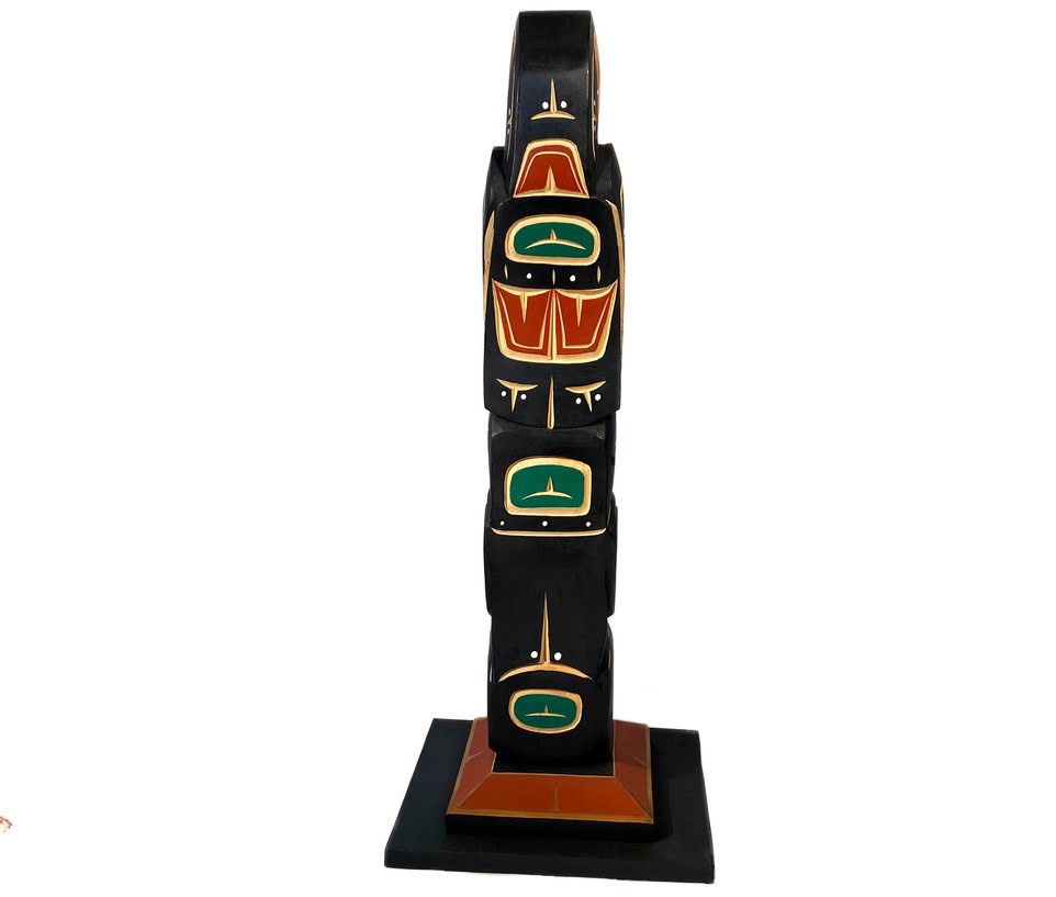 SOLD  Raven / Bear with Salmon Totem Pole