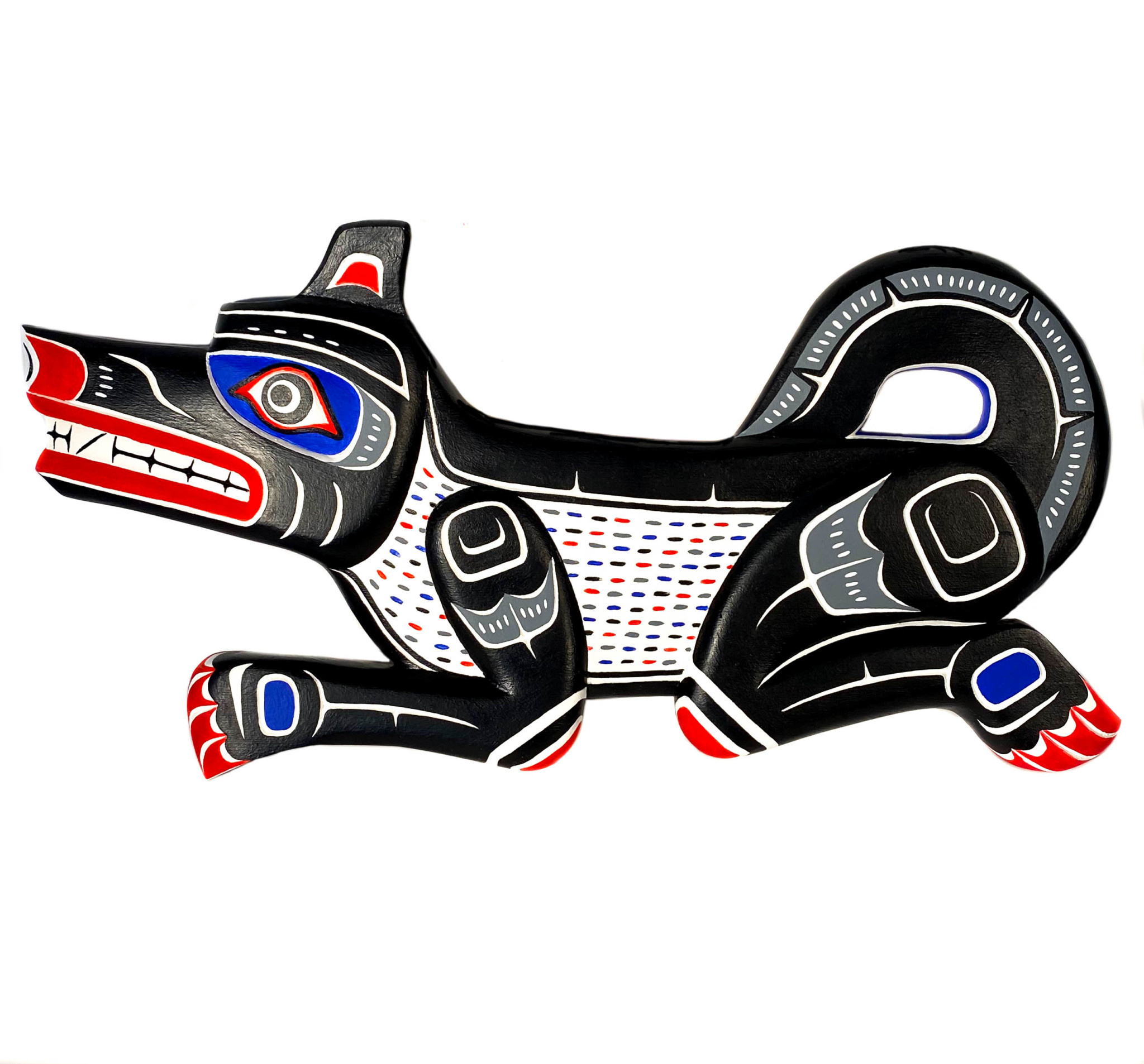 SOLD  Indigenous Art Wolf Carving