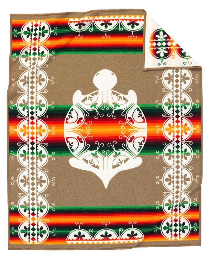 Creation Turtle Pendleton Blanket  Ivory