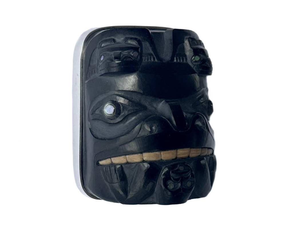 CUSTOM ORDER  Haida Argillite Bear Mother Pendant
