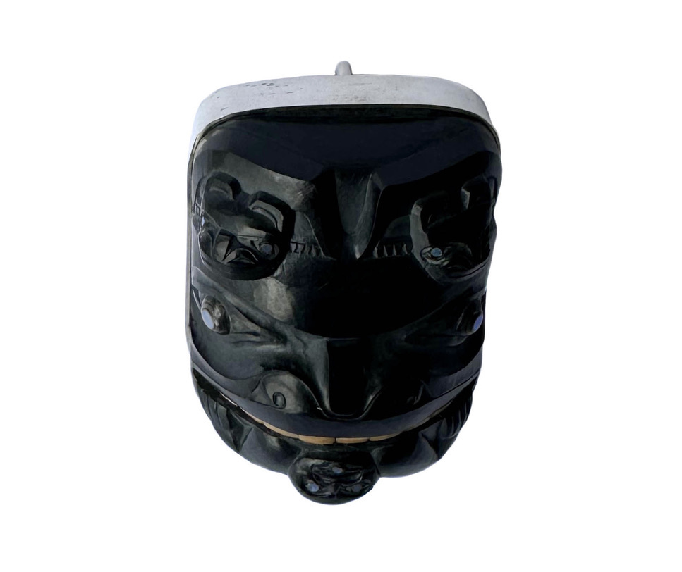 SOLD  Haida Argillite Bear Mother Pendant