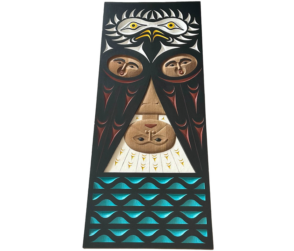SOLD  'Looking Over Semiahmoo Bay'  Coast Salish Panel