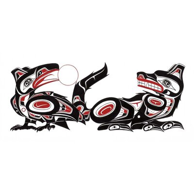 Richard Shorty print "Crow & Wolf"