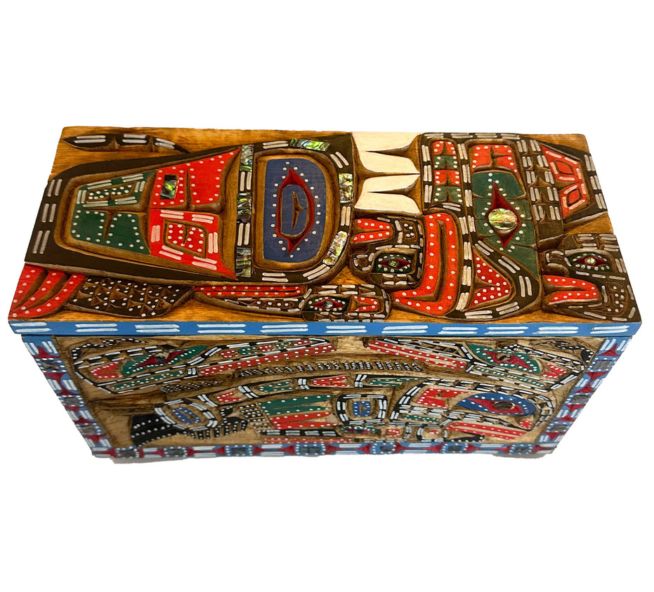 CUSTOM ORDER  Salmon, Eagle Dancer, Raven, Hokhokw Box
