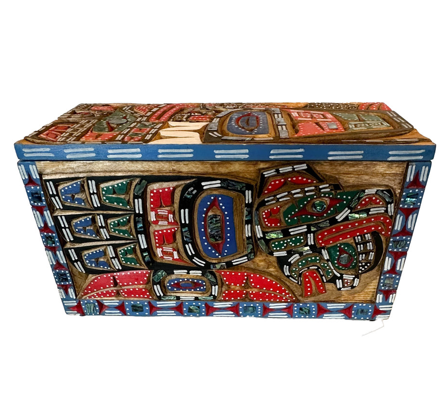 CUSTOM ORDER  Salmon, Eagle Dancer, Raven, Hokhokw Box