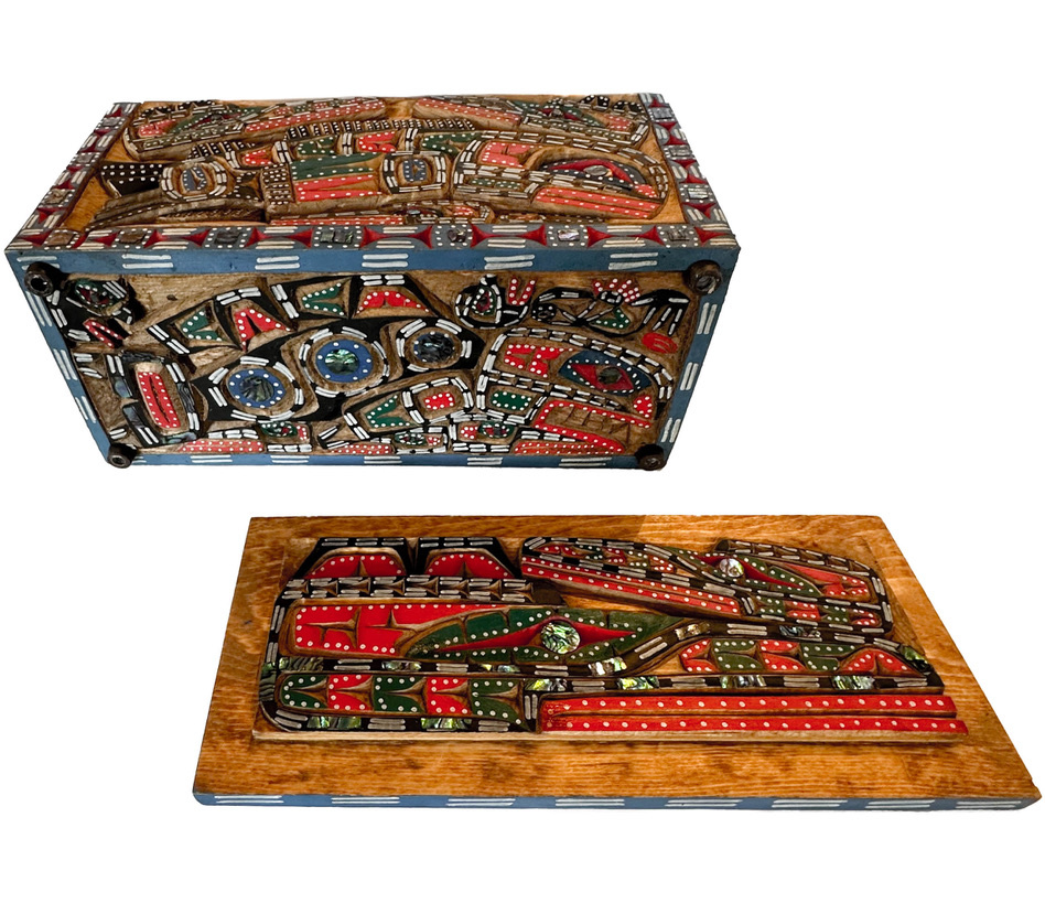 CUSTOM ORDER  Salmon, Eagle Dancer, Raven, Hokhokw Box