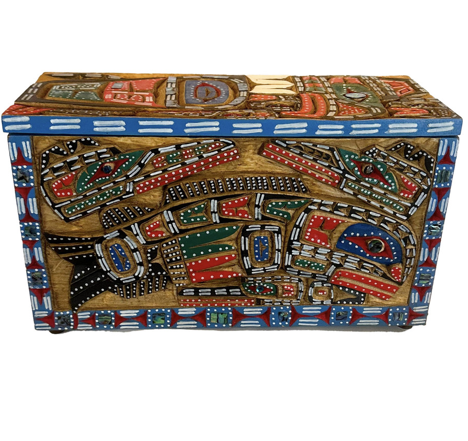 CUSTOM ORDER  Salmon, Eagle Dancer, Raven, Hokhokw Box