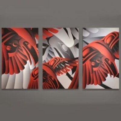 Alano Edzerza  triptych prints 'Gift of the Raven'