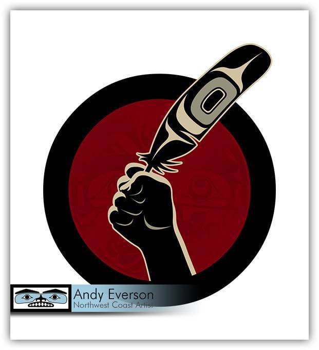 'Idle No More' silkscreen print by Andy Everson (Komoks).