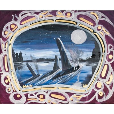 Edgar Rossetti  Painting 'Killer Whales at Night'