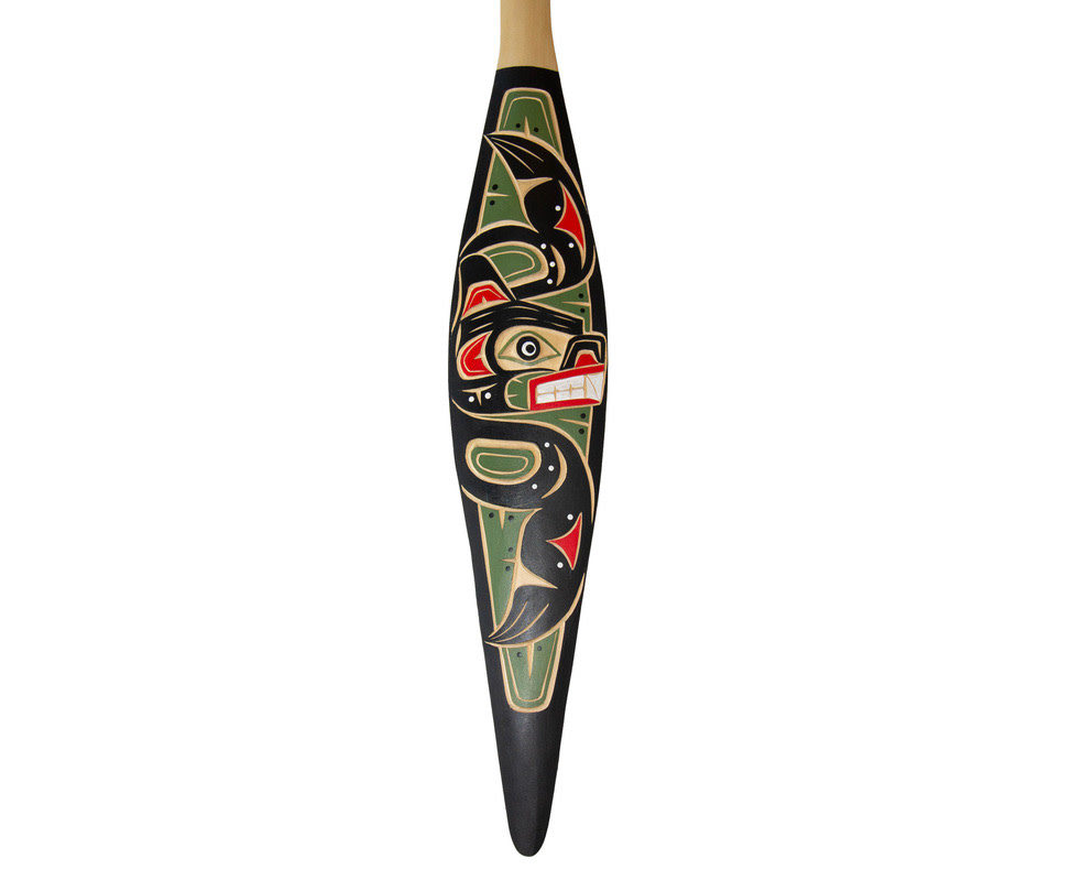 Indigenous Carved Bear Paddle 5'
