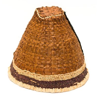 Cedar Bark Hat with Cedar Root Trim