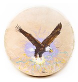 Eagle with Lightning Hand Drum painted by Nahanee (Dakota).