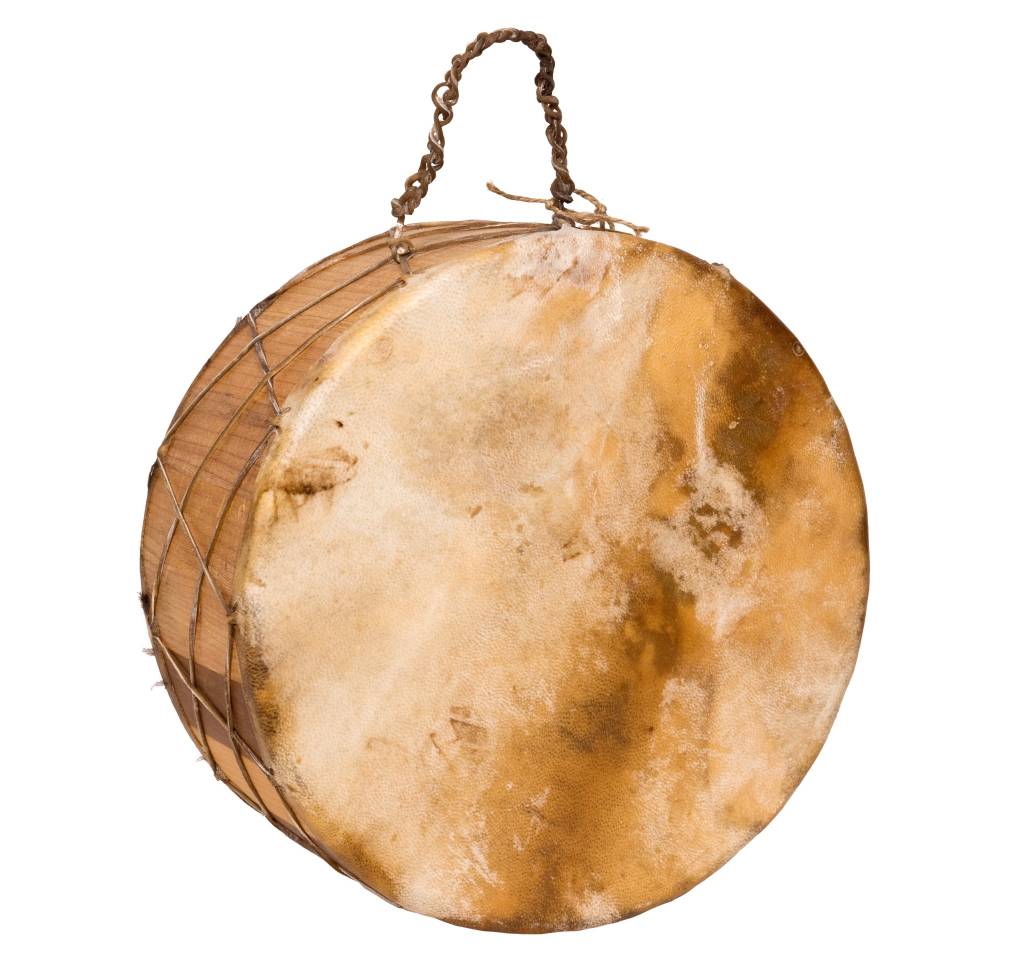 SOLD  Unpainted Double Sided Bear Drum.