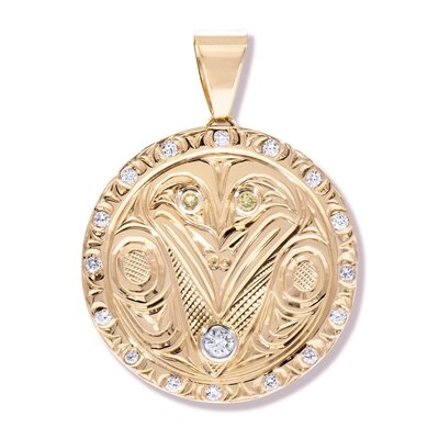 CUSTOM ORDER Richie Baker Gold Raven Pendant