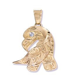SOLD  Gold Cutout Eagle Pendant with Diamond Eye