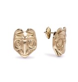 Haida 18 kt Gold Wolf Studs by Corey Bulpitt