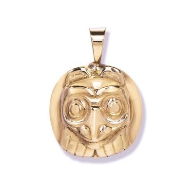 Haida 18 kt Gold Wolf Pendant by Corey Bulpitt