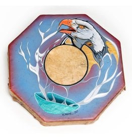 Hand Drum with 'Smudge Bowl Painting' by C. Shirt.