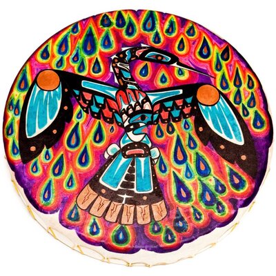 SOLD  Waterbird Hand Drum painted by Gyauustees