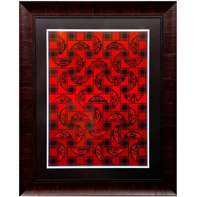 Susan Point Framed Print 'Salmon Blanket Design'