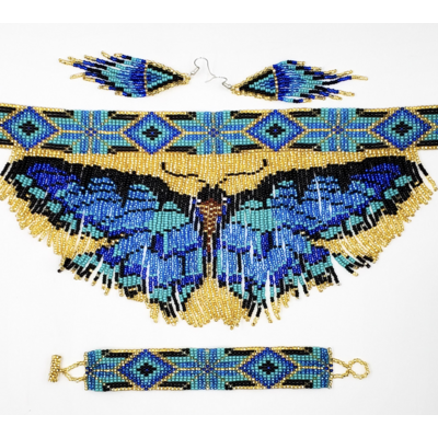 Fringed Butterfly Choker Set