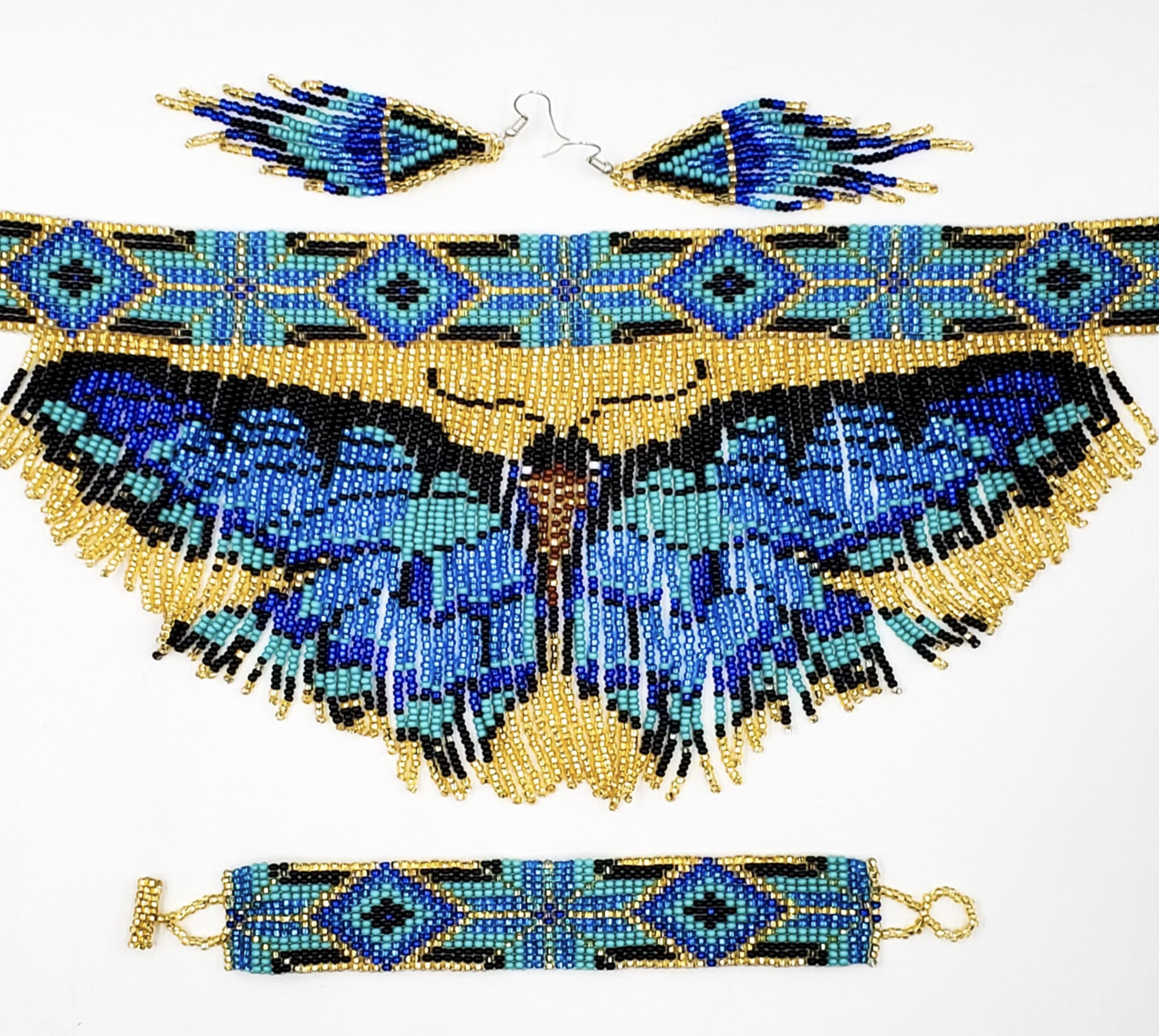 Fringed Butterfly Choker Set