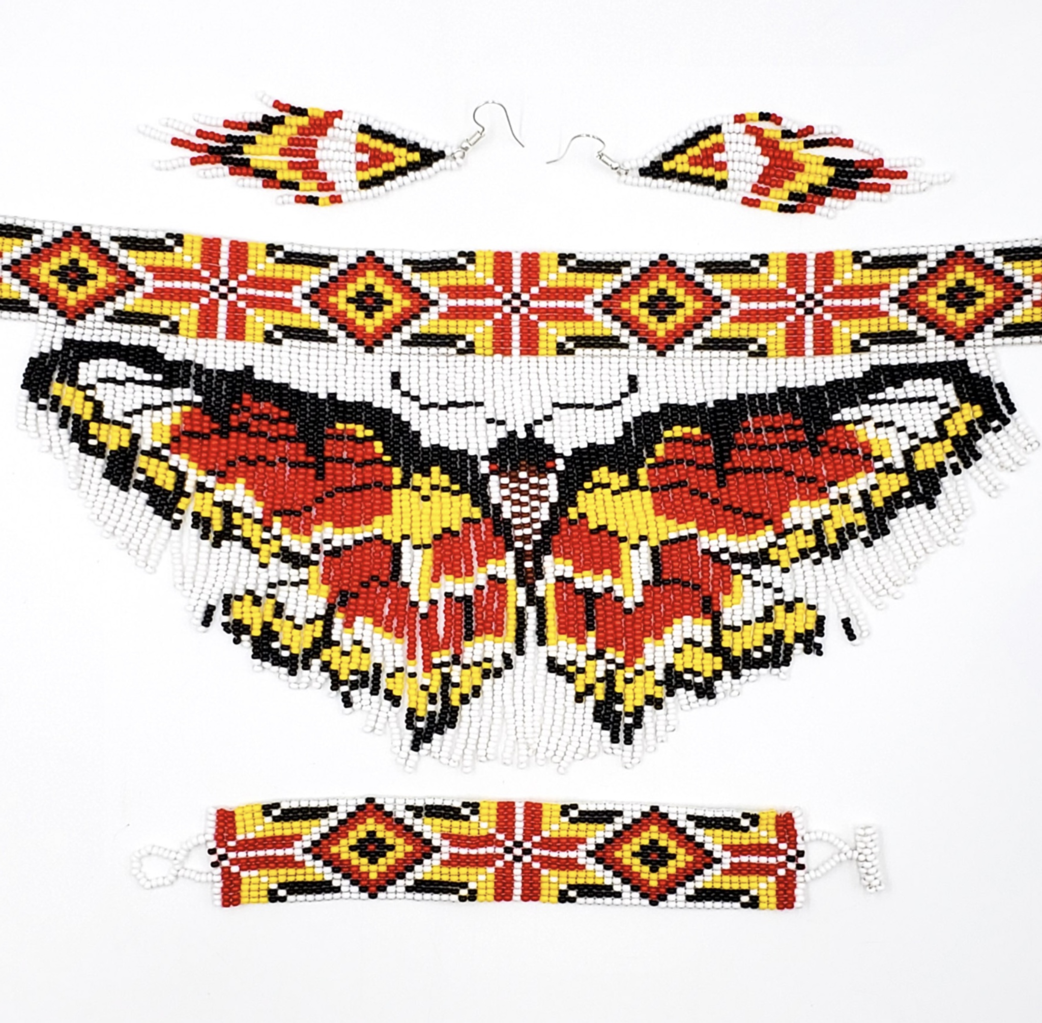 Fringed Butterfly Choker Set
