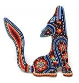 Coyote Carved and Beaded by Santos Bautista (Huichol).