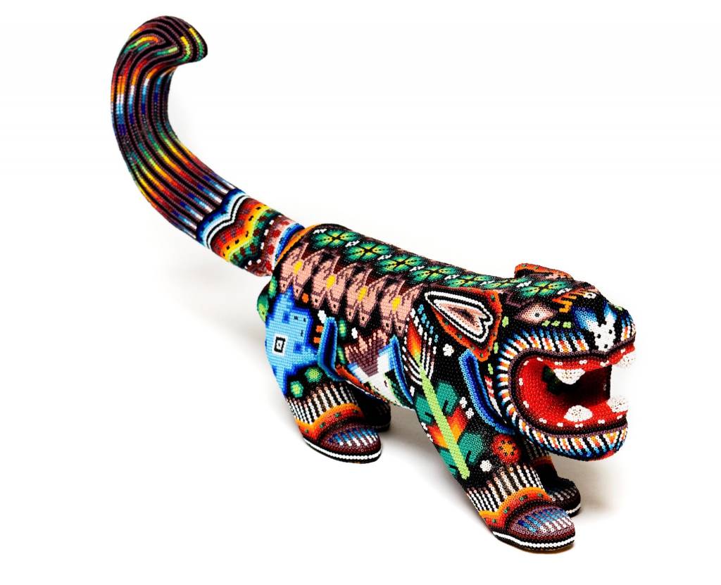 Jaguar Beaded by Julian Bautista (Huichol).