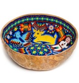 Gourd Bowl Beaded by Sylvestre Castro (Huichol).