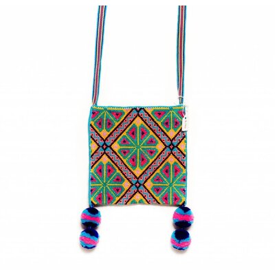 Peyote Button 6" by 6" Medicine Bag (Huichol).