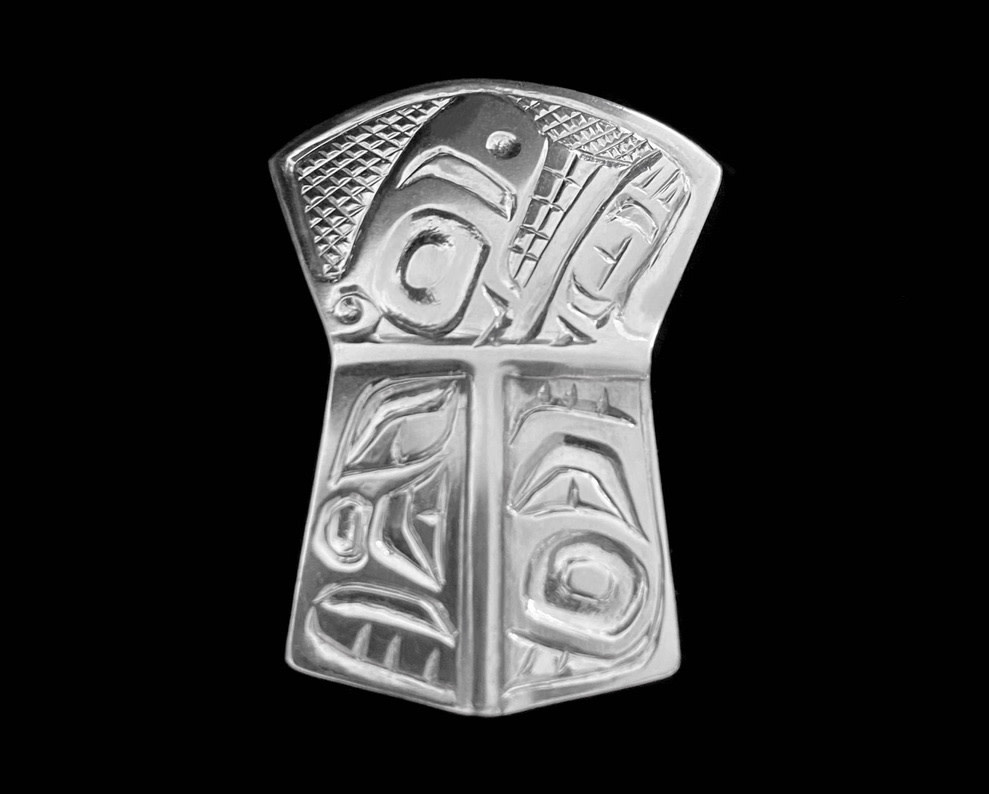 Silver Gitxsan Orca / Shield Pendant