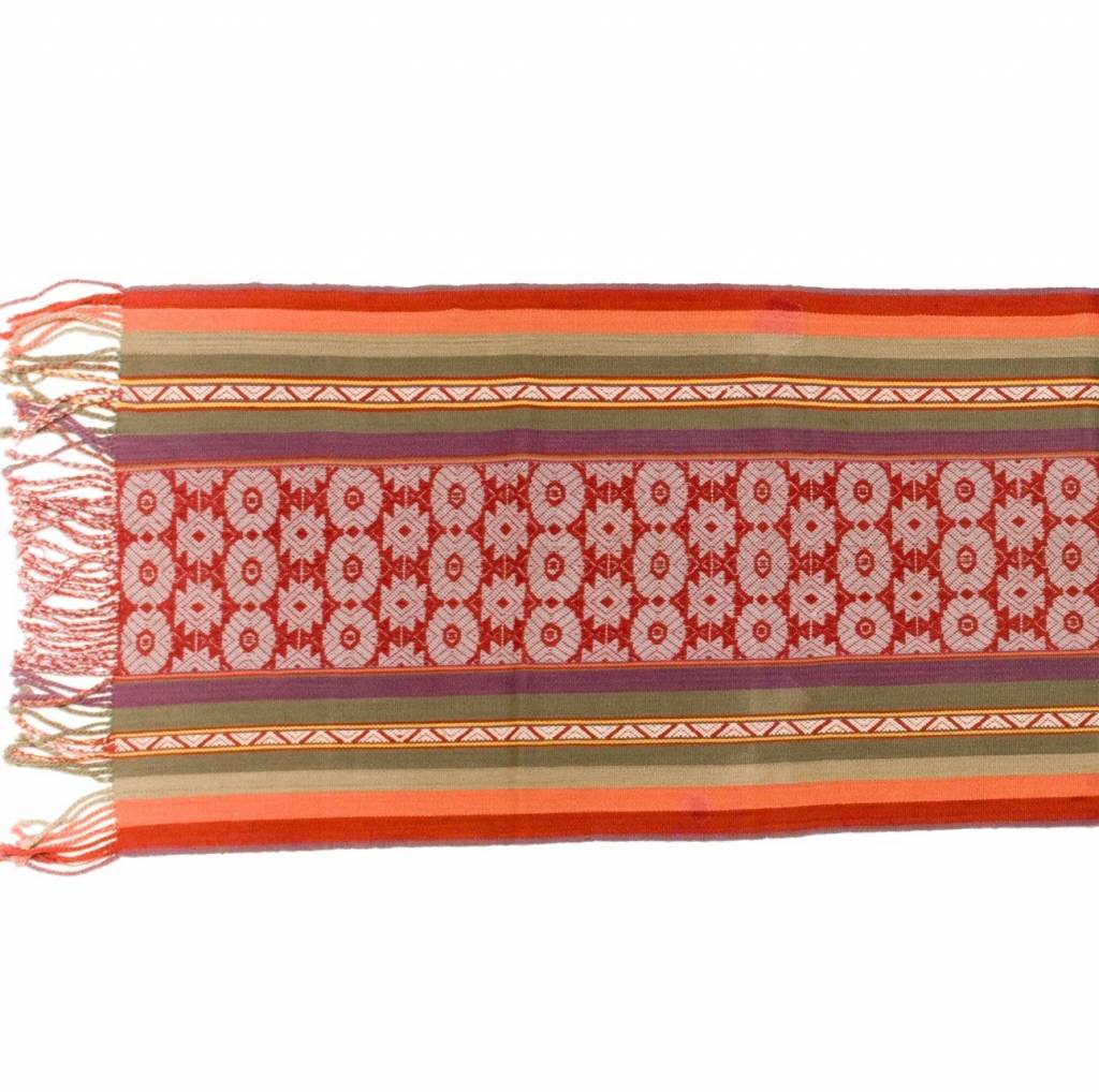 Inca hand loomed shawl 61" by 16 1/2".