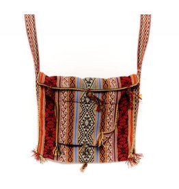 Inca Hand Sewn Shoulder Bag from Hand Loomed Cloth - 12" by 14"