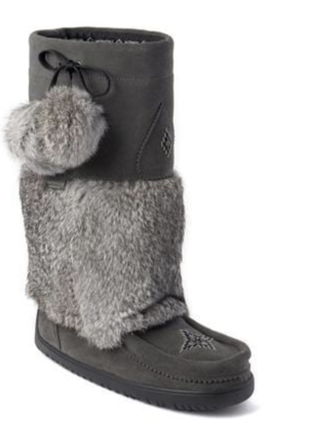 Snowy Owl Suede Leather Mukluk L10 - CHARCOAL