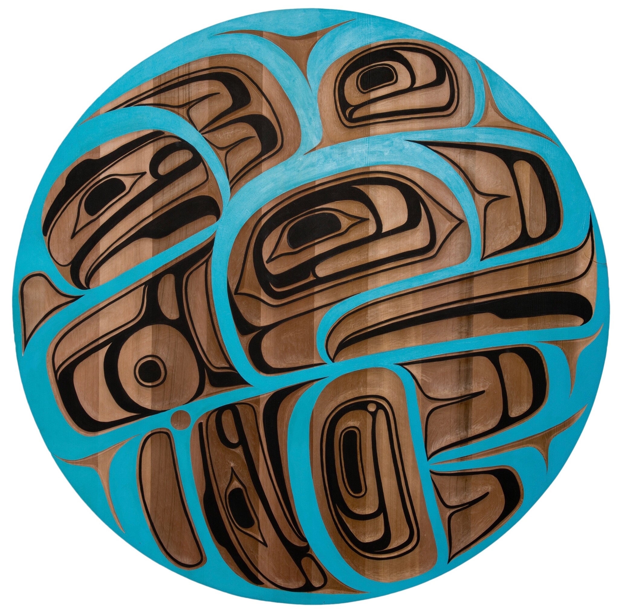 SOLD  Orca Blue Natural Cedar Wall Panel