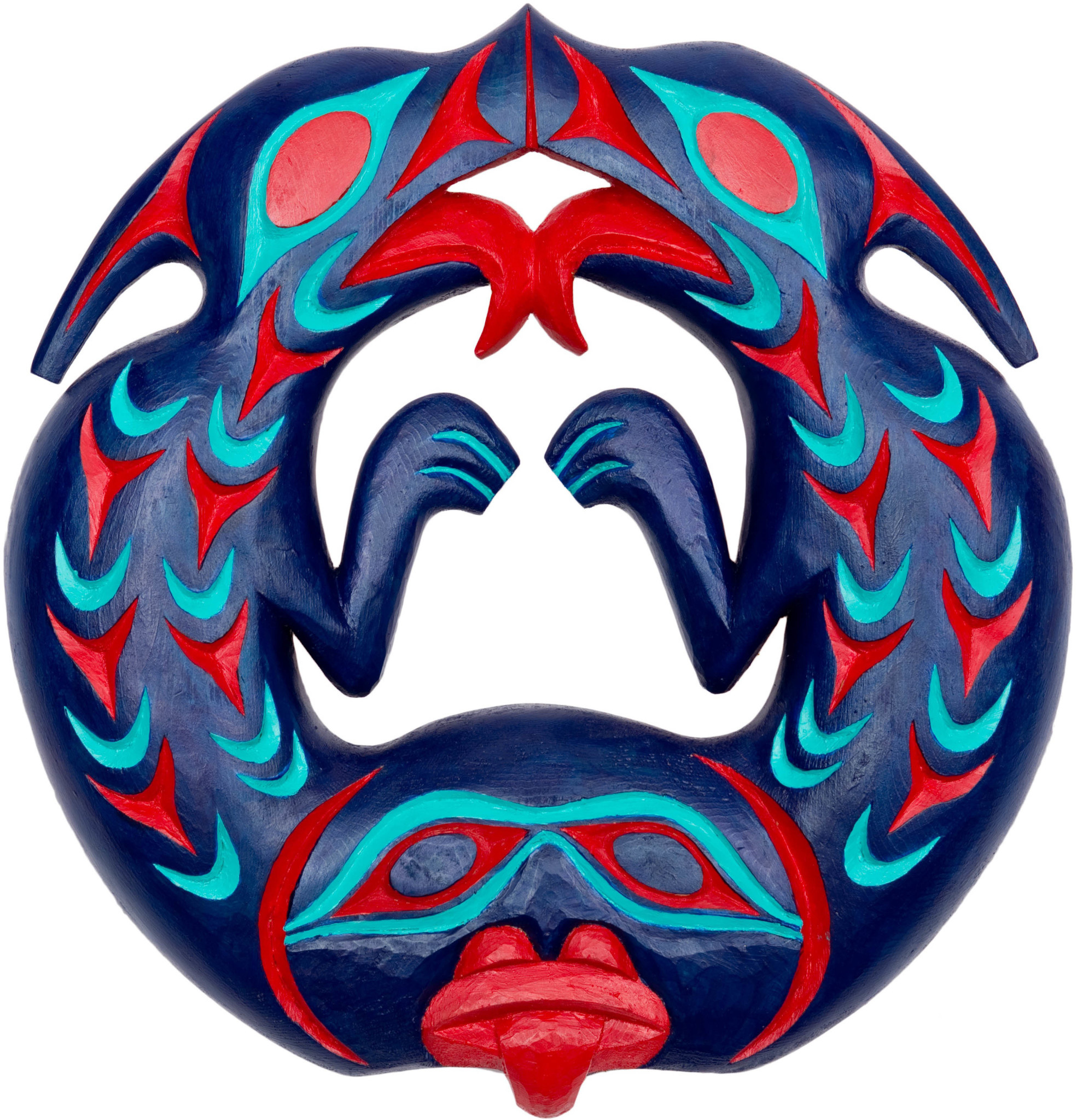 SOLD  Coast Salish Round Two Headed Sea Serpent