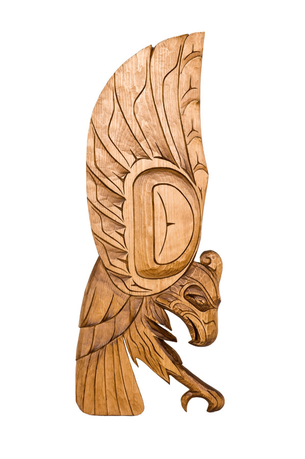 SOLD  Landing Eagle Carving
