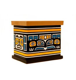 SOLD  Bent Box Painted with a Tlingit Chilkat Design