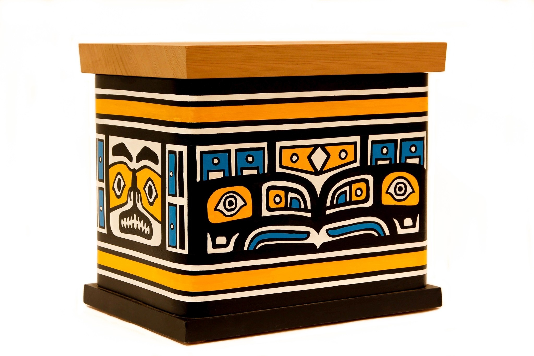 CUSTOM ORDER  Bentwood Box Painted with Chilkat Design