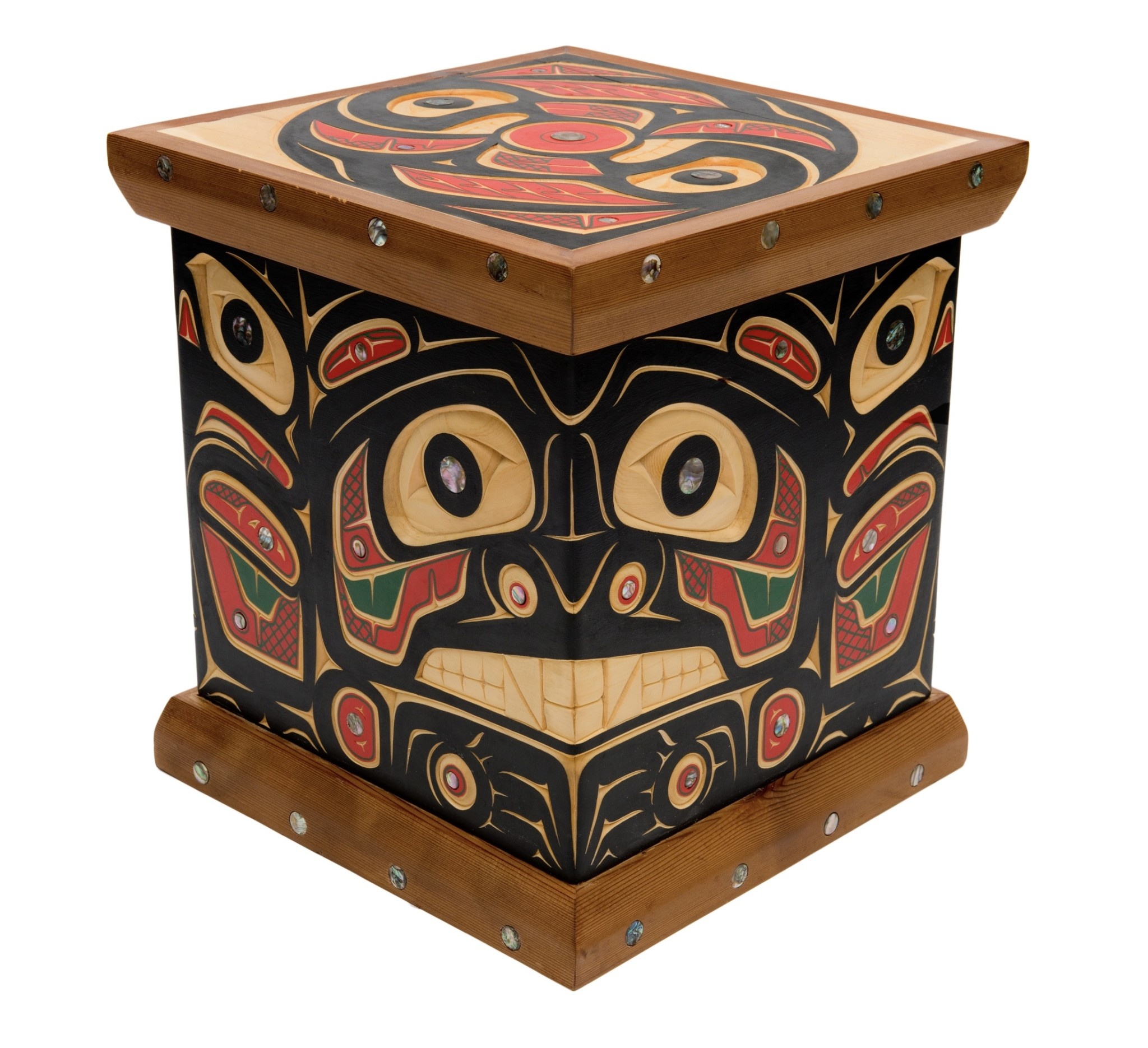 CUSTOM ORDER  Northwest Coast  Bear, Raven Bentwood Box