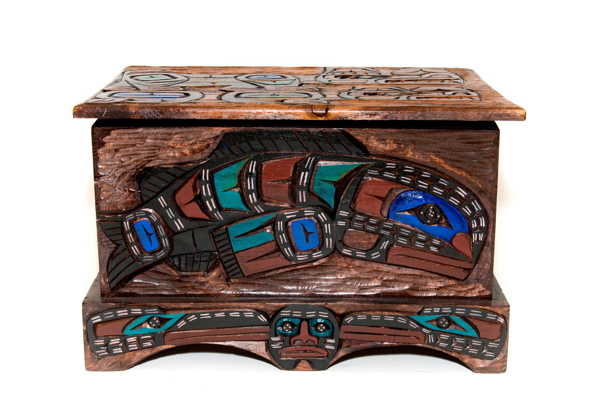SOLD  Salmon | Wolves | Killer Whale | Hummingbird Chest