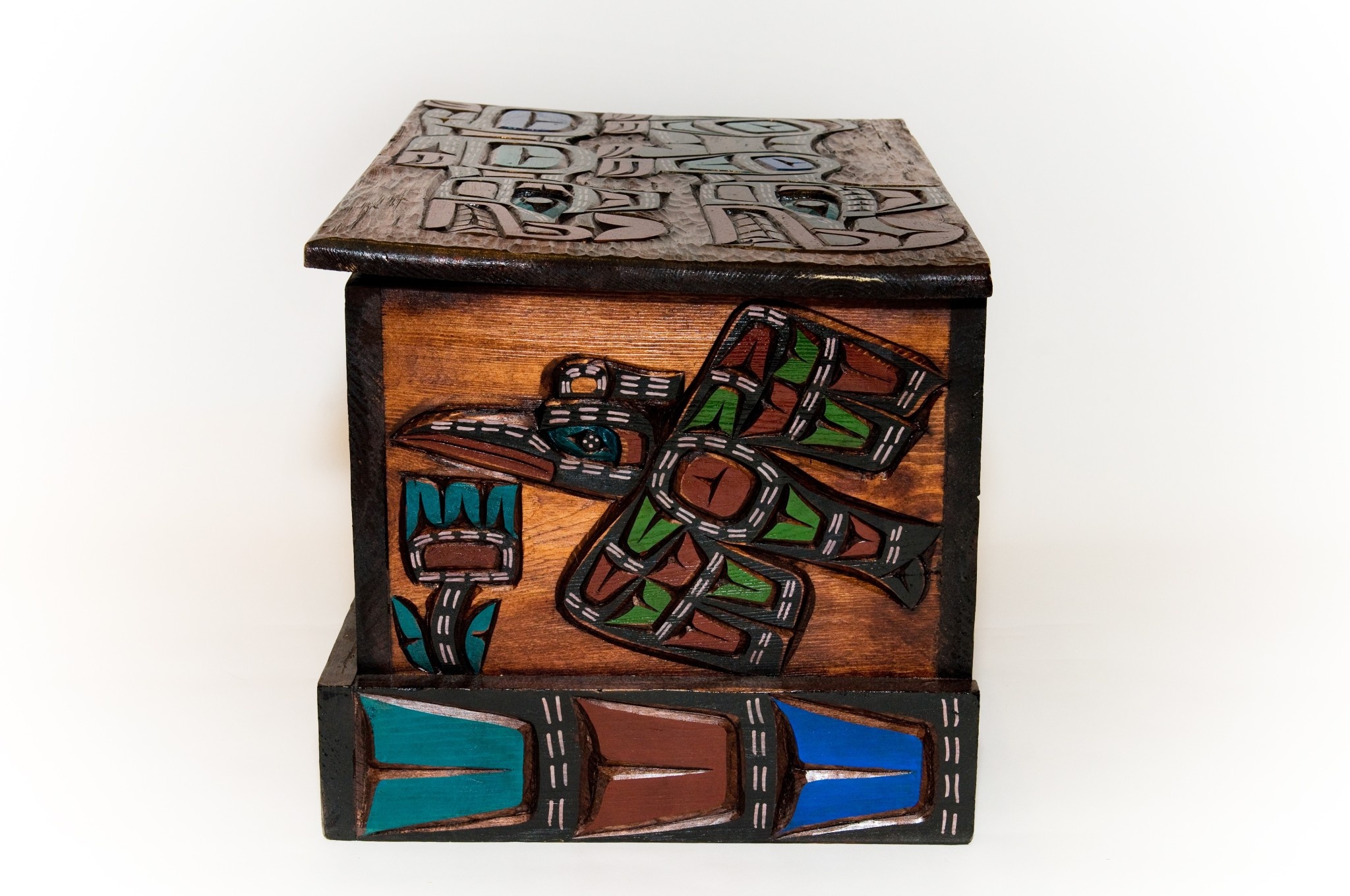 SOLD  Salmon | Wolves | Killer Whale | Hummingbird Chest