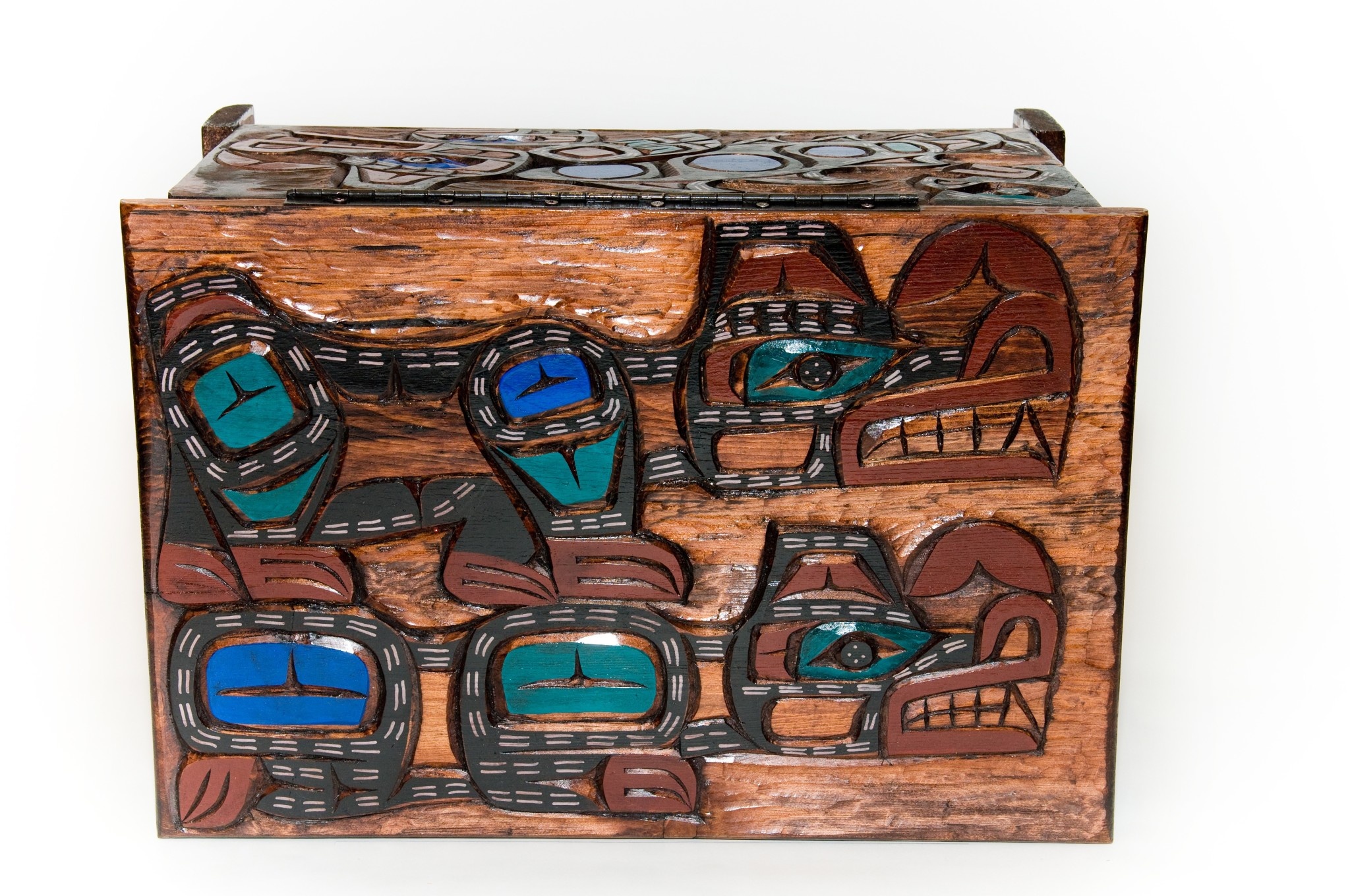 SOLD  Salmon | Wolves | Killer Whale | Hummingbird Chest