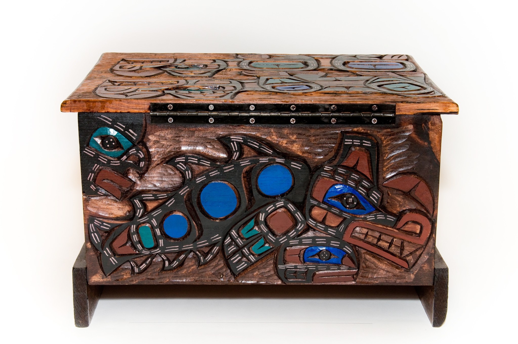SOLD  Salmon | Wolves | Killer Whale | Hummingbird Chest