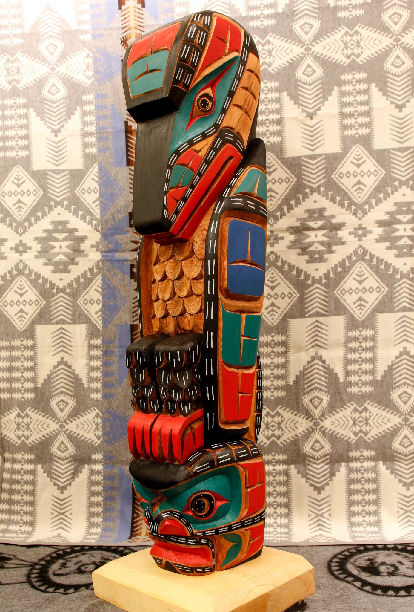 CUSTOM ORDER  Raven Totem Pole (Kwakwaka'wakw).