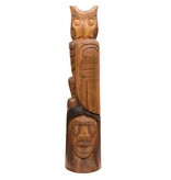 7' Owl / Wild Man Totem Pole