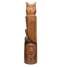 CUSTOM ORDER  7' Owl / Wild Man Totem Pole