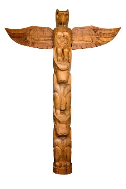 SOLD  Eagle, Wolf, and Bear Totem Pole